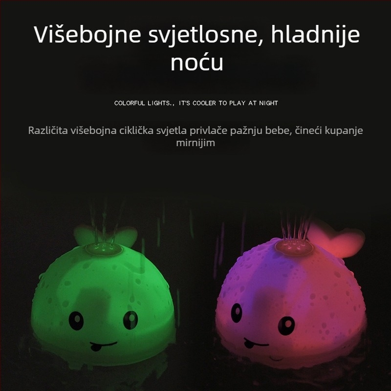 Senzorski aktivirana kuglica za raspršivanje vode – kupalna igračka s LED svjetlima i zvukom za bebe i malu djecu, 0-3 godine | plastika | vodena igračka | 3C certifikat: 2020182202016001