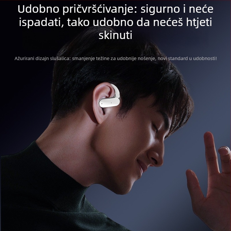 YYK-Q65 Bluetooth slušalice sa sportskim držačem za uho, bežični doseg 10 m, dodirno upravljanje, PC+ABS, 86 g