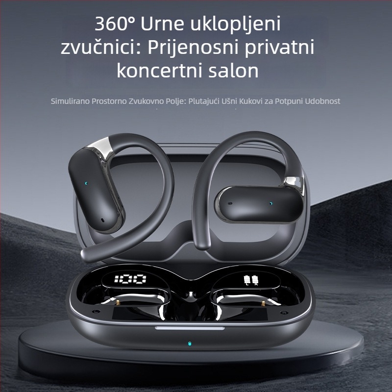 YYK-Q65 Bluetooth slušalice sa sportskim držačem za uho, bežični doseg 10 m, dodirno upravljanje, PC+ABS, 86 g