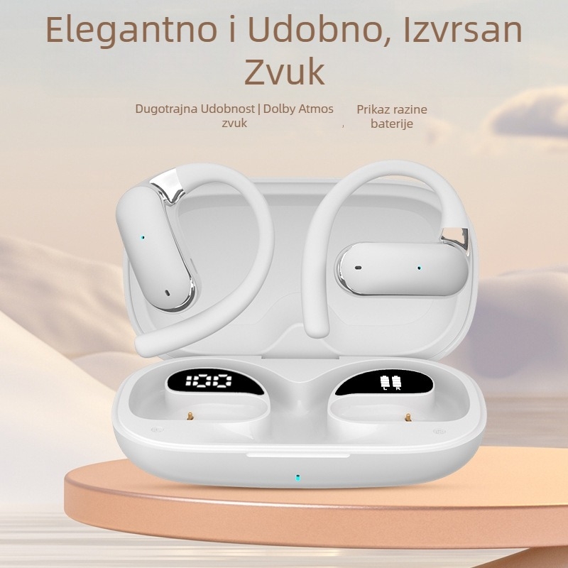 YYK-Q65 Bluetooth slušalice sa sportskim držačem za uho, bežični doseg 10 m, dodirno upravljanje, PC+ABS, 86 g