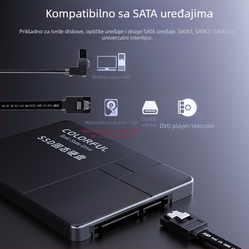 JH Jinghua SATA3.0 Data Line Straight-to-Bend SATA kabel, bakar bez kisika, injekcijsko oblikovanje, adapter
