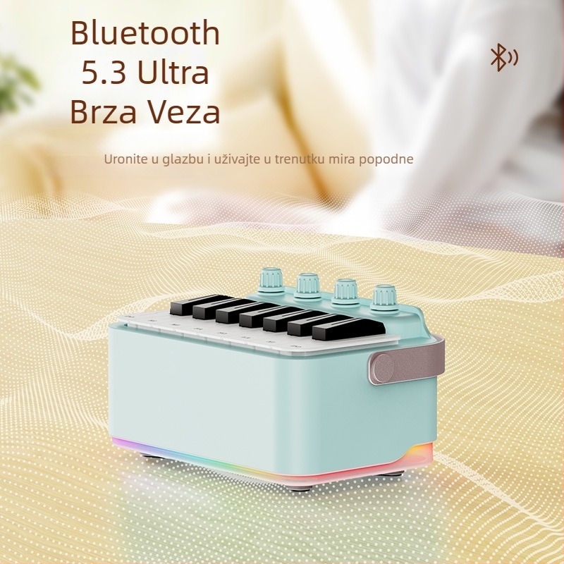 Bluetooth zvučnik s klavirom i elektroničkim bubnjem – 8W, Bluetooth 5.0, 30Hz–15kHz, domet 10 m, ugrađena baterija 1200–2000mAh