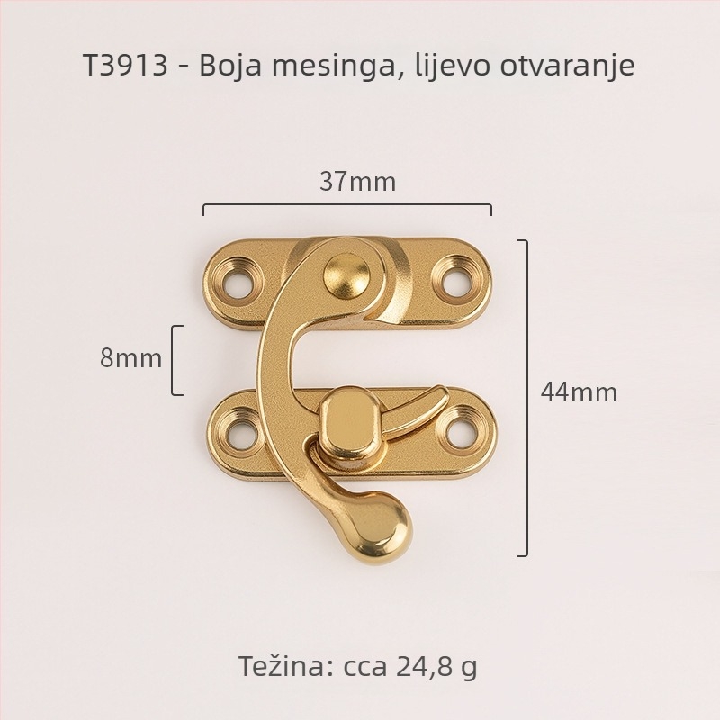 Bakrena kopča s rogom za kutiju od drveta camfora – retro stil, model 3913