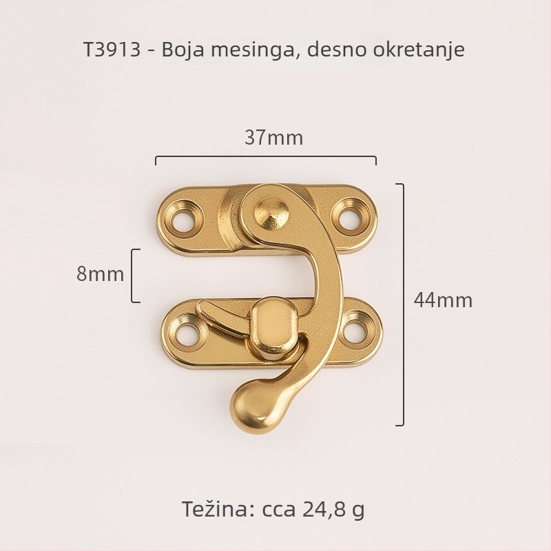 Bakrena kopča s rogom za kutiju od drveta camfora – retro stil, model 3913