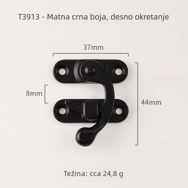 Bakrena kopča s rogom za kutiju od drveta camfora – retro stil, model 3913