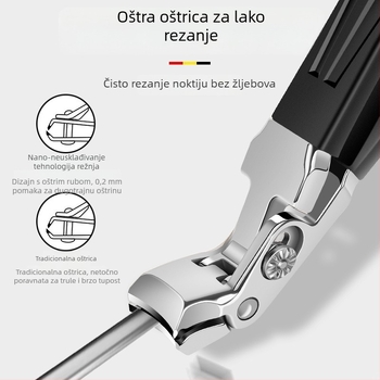 Set kliješta za nokte s velikim otvorom, ravnim ustima, prenosiv, od plastike i nehrđajućeg čelika