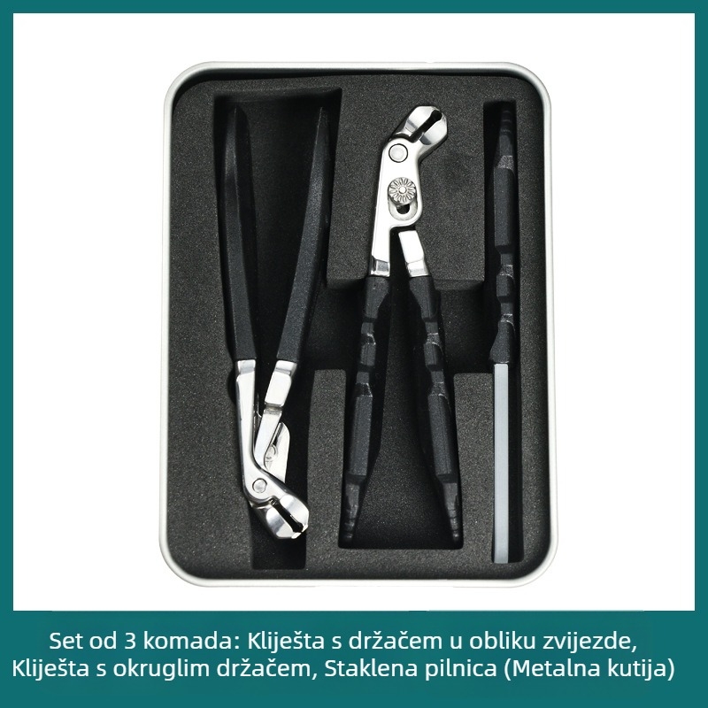 Set kliješta za nokte s velikim otvorom, ravnim ustima, prenosiv, od plastike i nehrđajućeg čelika