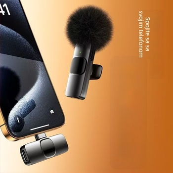Lavalier mikrofon za live prijenos i snimanje videa – bežični, s ugrađenom baterijom, redukcija šuma (Kapacitet baterije ≤50 mAh; SNR ≥70 dB; trajanje baterije 3–6 h; Nazivna snaga 50)