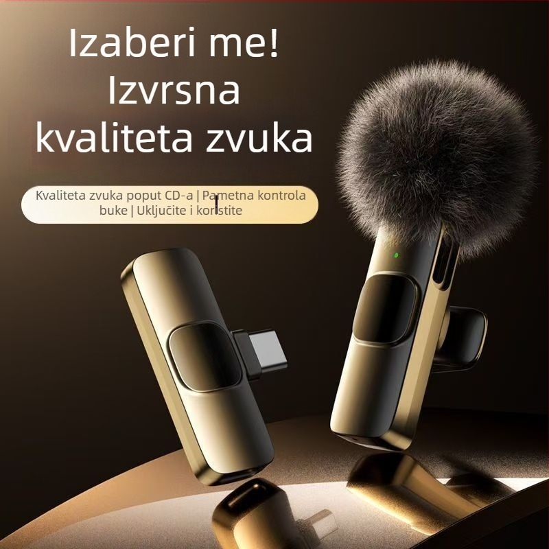 Lavalier mikrofon za live prijenos i snimanje videa – bežični, s ugrađenom baterijom, redukcija šuma (Kapacitet baterije ≤50 mAh; SNR ≥70 dB; trajanje baterije 3–6 h; Nazivna snaga 50)