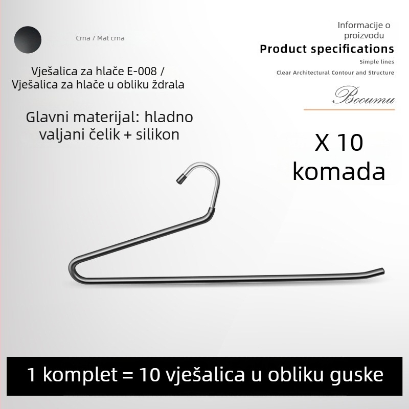 Garderobni izvlačni držač za hlače s teleskopskom šipkom i amortiziranom vodilicom | Materijali: plastika, nehrđajući čelik, aluminijska legura, hladno valjana čelična | Model CLKJ-1