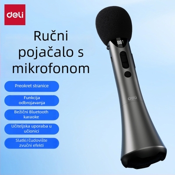 Ručni karaoke pojačalo s integriranim mikrofonom — model L-698, izlaz 15W, zamjenjiva baterija, trajanje baterije više od 12 sati, napajanje 5V