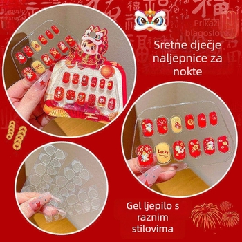 Dječje naljepnice za nokte - dizajn princeze, božićni stil, broj proizvodnje ym4748