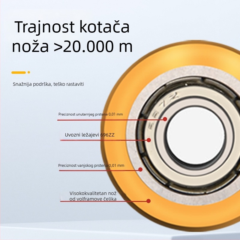 Kotač noža za pločice, profesionalni model Xiali, nož od običnog stakla, zadana debljina rezanja, ne importirano
