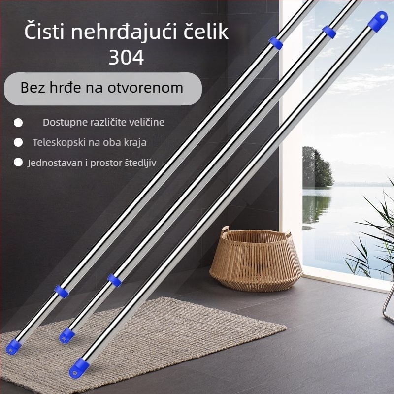 Teleskopska šipka od nehrđajućeg čelika za sušenje rublja na balkon, gornja montaža, bez bušenja
