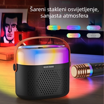 Bluetooth karaoke zvučnik s RGB osvjetljenjem i ugrađenim mikrofonom - 5W, BT 5.3, ugrađena baterija 1200–2000mAh