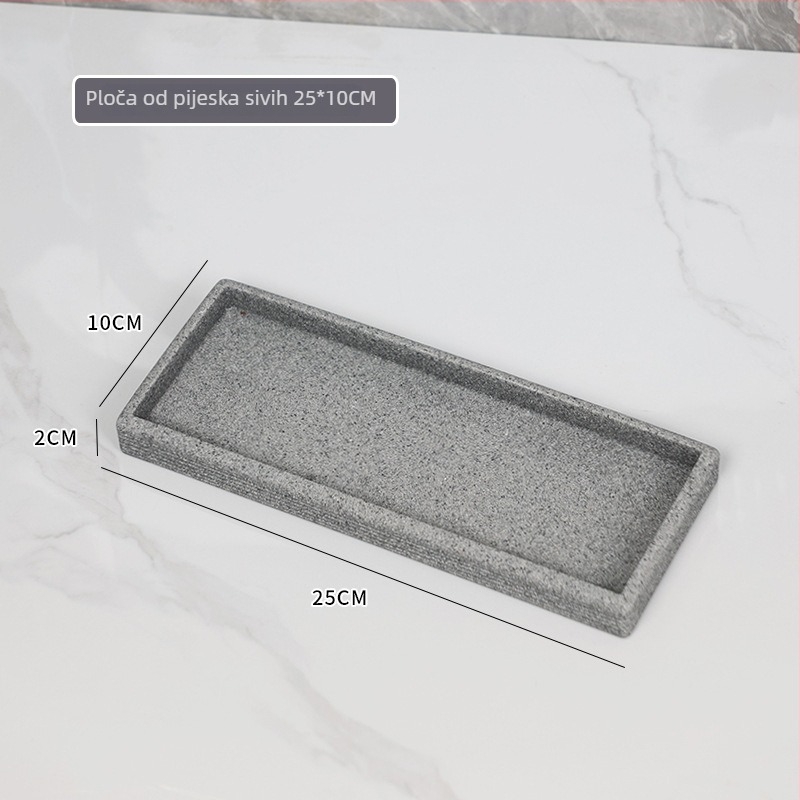 Pladanj za kupaonicu od smole s teksturom pijeska za pohranu bočice dezinfekcijskog sredstva (Brend: Gold Latitude; Kod: Jwd-sd-10; Materijal: Smola)