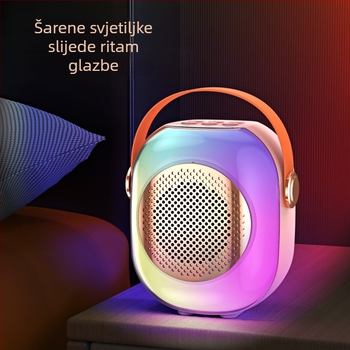 Bluetooth zvučnik s RGB osvjetljenjem i karaoke mikrofonski set - 5W, Bluetooth 5.3, 60Hz-15kHz, domet 10m, ugrađena baterija 1000-1200mAh