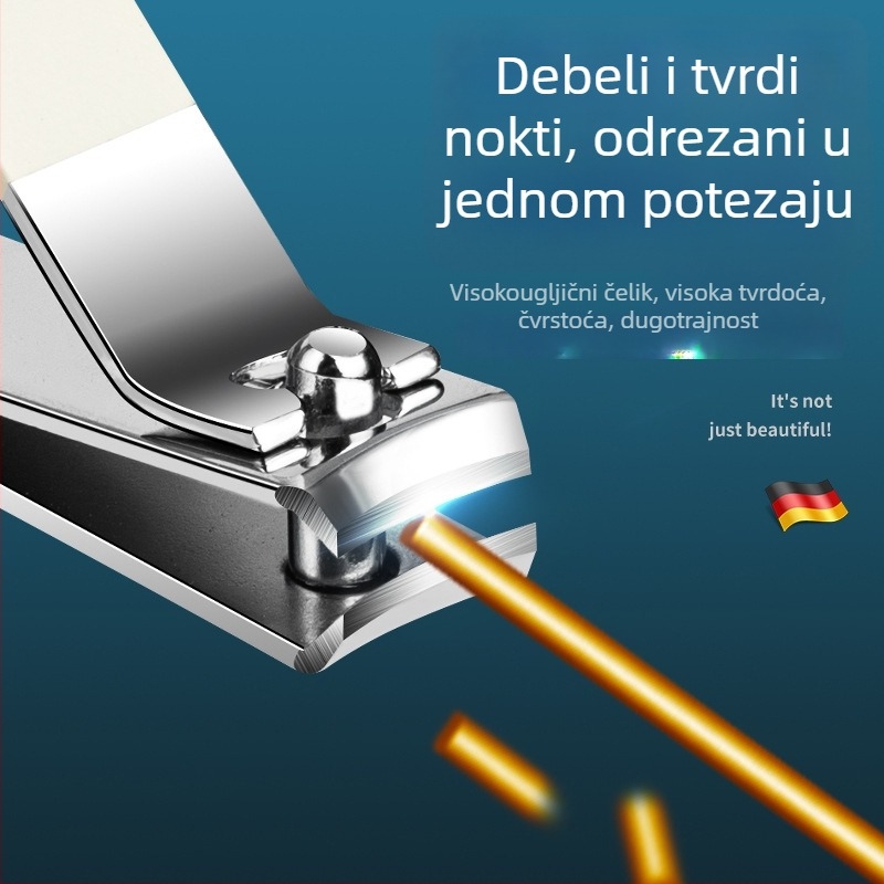 Prenosivi veliki set nokatiju kliješta s ravnim otvorom, staklena pilnica u kutiji – plast + nehrđajući čelik