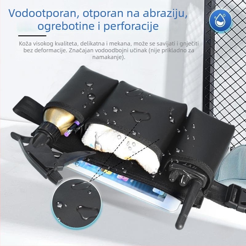 Sportska torbica za pojas — Višenamjenska kožna torba za pojas s prostorom za mobitel i radio; za muškarce; proljeće 2024; ledeni sportovi