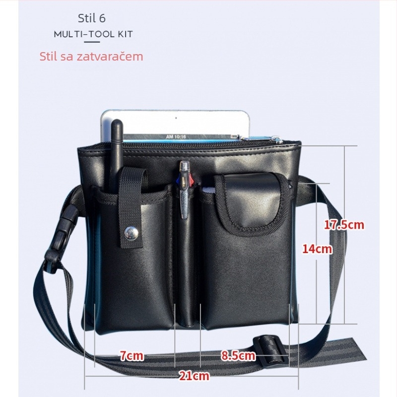 Sportska torbica za pojas — Višenamjenska kožna torba za pojas s prostorom za mobitel i radio; za muškarce; proljeće 2024; ledeni sportovi