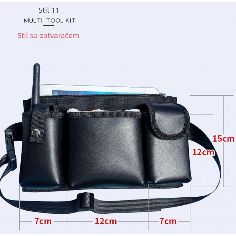 Sportska torbica za pojas — Višenamjenska kožna torba za pojas s prostorom za mobitel i radio; za muškarce; proljeće 2024; ledeni sportovi
