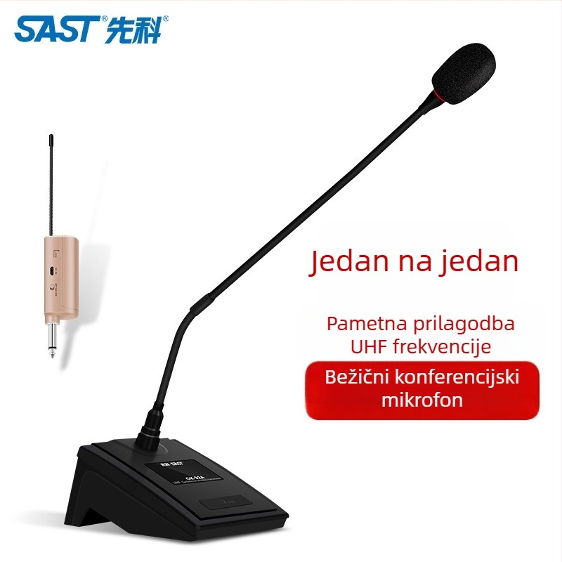Žični konferencijski mikrofon s fleksibilnim vratom za računalo i karaoke, s promjenjivom usmjerenošću, frekvencijski odziv 100 Hz–20 kHz, SNR ≥ 70 dB