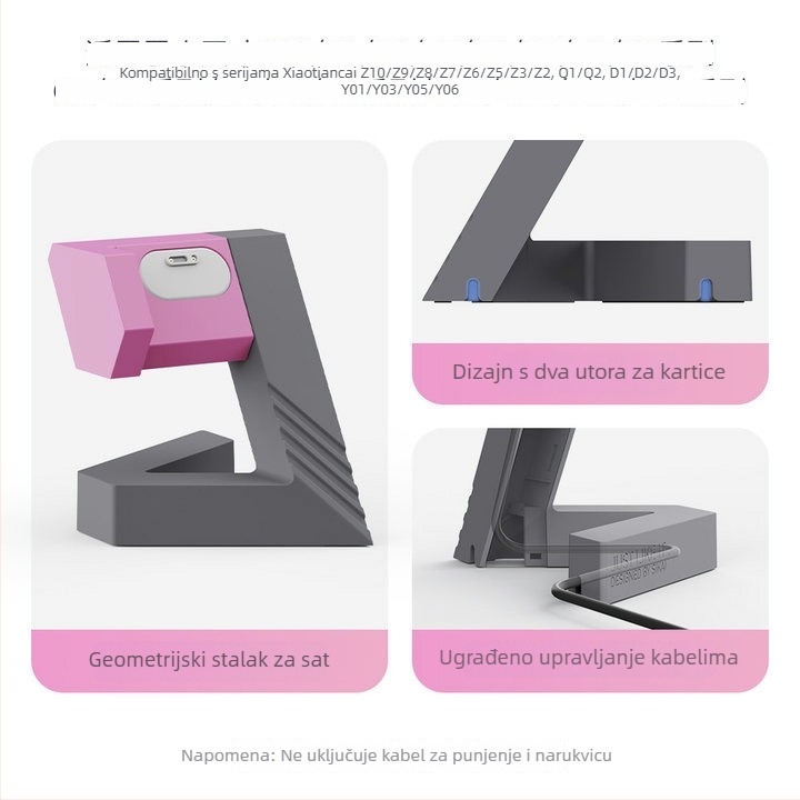 Stalak za punjenje za Little Genius pametni sat Z10/Z9/Z8 – Geometrijski nosač D5 serije, dimenzije 25×12×6, težina 170 g