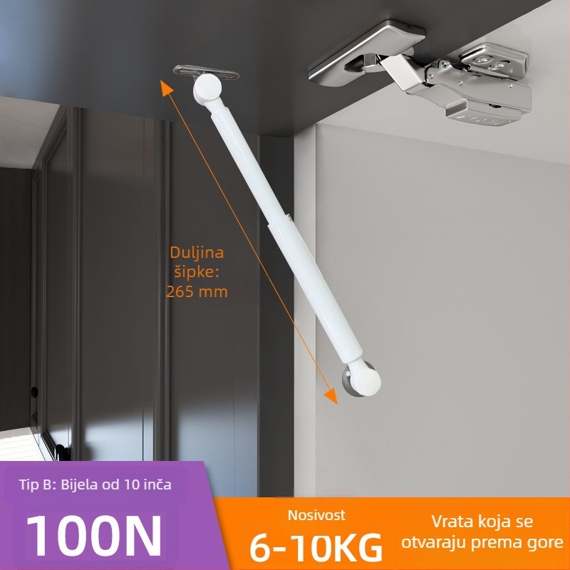 Boluoni plinska opruga za ormariće — željezo, elektroplatiranje, moderan minimalistički stil, za vrata ormara