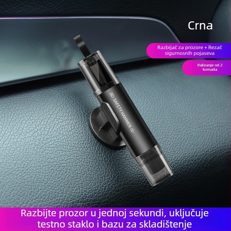 Automobilski razbijač prozora s rezačem i reznim pojasom, aluminijska legura, 82 g, dvostruka funkcija spašavanja