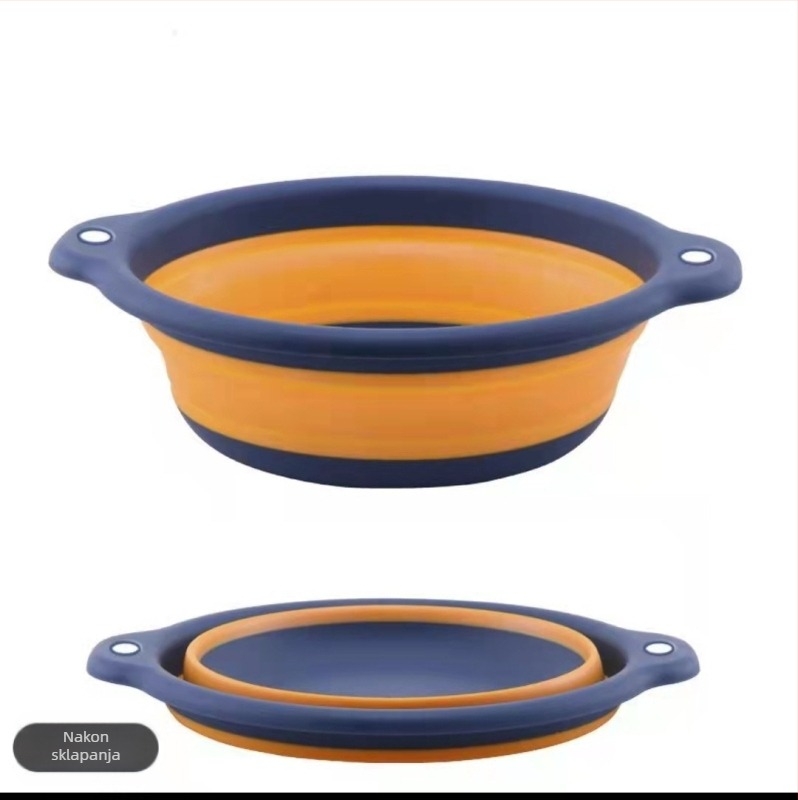 Sklopiva umivaonica za kućnu upotrebu, okruglog oblika, plastična, moguć otisak logotipa, prilagodljiva (Sklopiva konstrukcija; Okrugli oblik; Plastični materijal; Mogu otisak logotipa; Prilagodljiva)