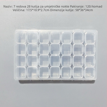 Kutija za pohranu nakita i manikure s 12 prozirnih pretinaca, neovisni mrežasti dizajn, višenamjenska