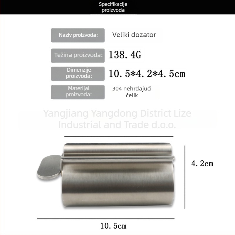 Lis za pastu od 304 nehrđajućeg čelika, zidni, bez bušenja, držač četkica