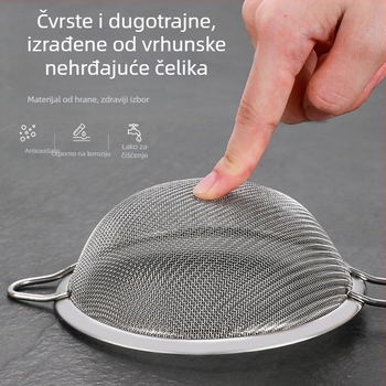 Sito za brašno od nehrđajućeg čelika, kružno, ultrafina mreža, za pečenje