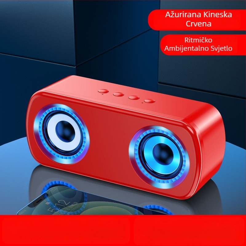 Bežični Bluetooth zvučnik s dvostrukim zvučnicima, Bluetooth 5.0, 40 Hz–20 kHz, 5W, 360° surround zvuk