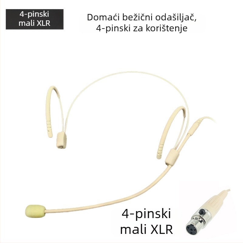 Bežični headset mikrofon sustav s prijemnikom, omnidirekcionalni mikrofon, raspon frekvencija 100 Hz–20 kHz, SNR ≥75 dB, nominalna snaga 20 mW, radni napon 1–9 V