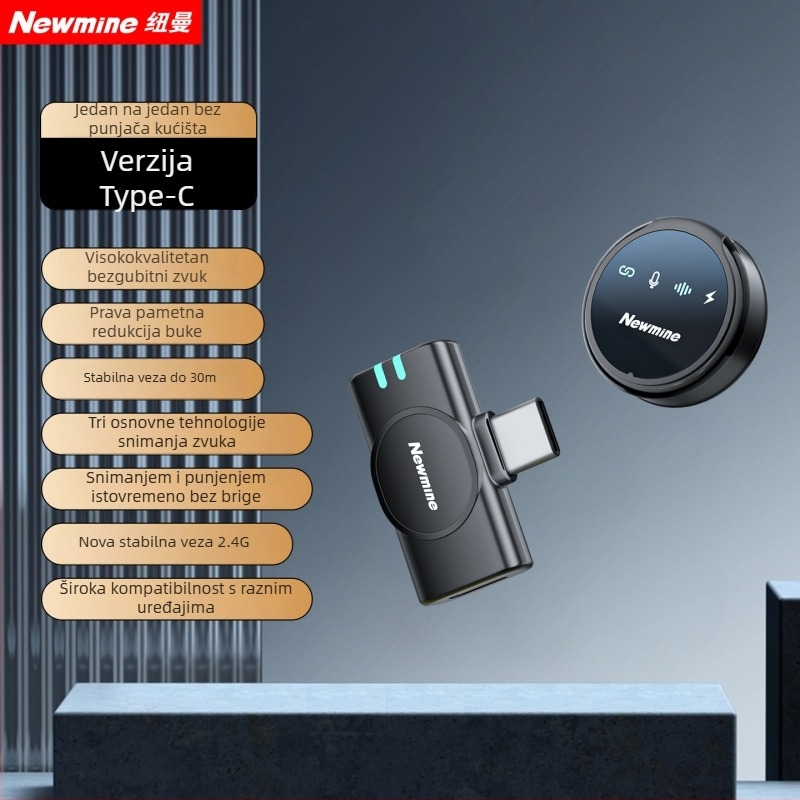 Newman MC212 Lavalier mikrofon za intervjue i prijenos uživo – frekvencijski raspon 20 Hz–20 kHz, SNR ≥95 dB, ugrađena baterija 50–100 mAh, trajanje baterije 3–6 h