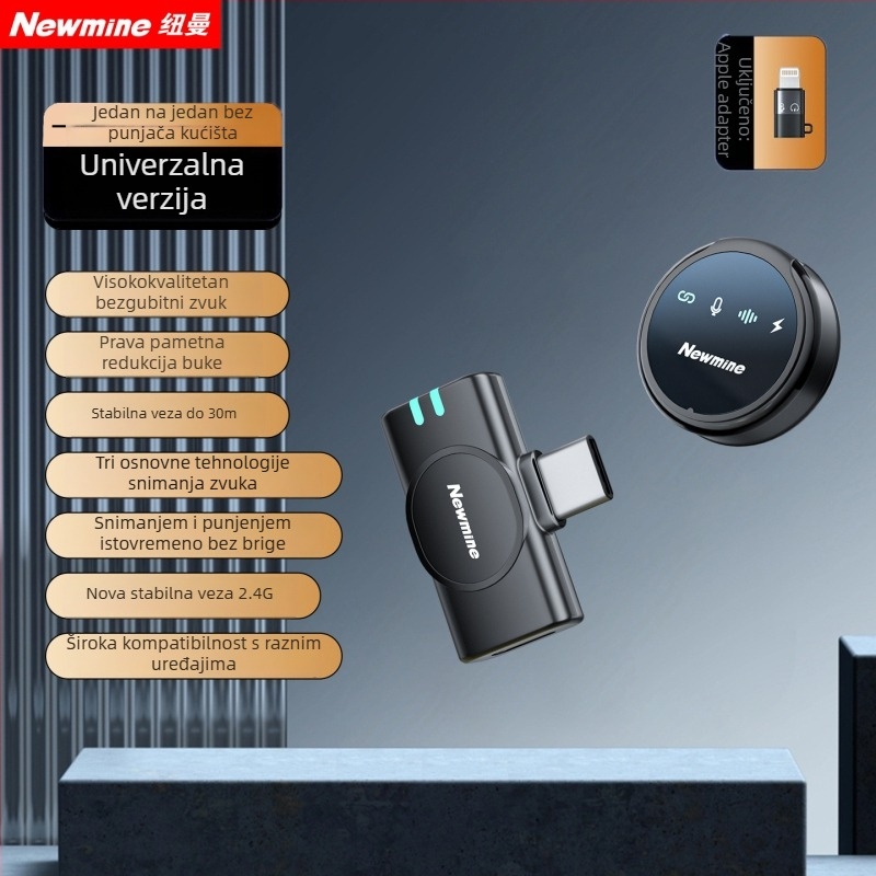 Newman MC212 Lavalier mikrofon za intervjue i prijenos uživo – frekvencijski raspon 20 Hz–20 kHz, SNR ≥95 dB, ugrađena baterija 50–100 mAh, trajanje baterije 3–6 h
