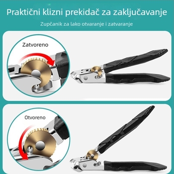 Set za nokte s velikim otvorom, zaštita od prskanja, ergonomski držač, materijal: plastika + nehrđajući čelik, prenosni kućni model