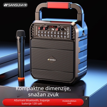 Bežični Bluetooth prijenosni zvučnik za dom i vanjsku upotrebu – IPX4, 40 Hz–20 kHz, SNR ≥100 dB, ugrađena baterija 1200–2000 mAh, slot za karticu