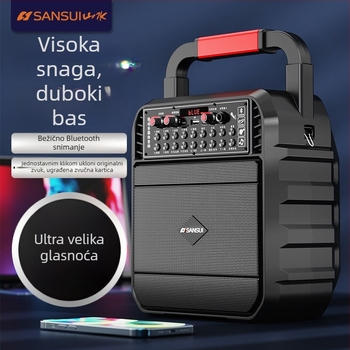 Bežični Bluetooth prijenosni zvučnik za dom i vanjsku upotrebu – IPX4, 40 Hz–20 kHz, SNR ≥100 dB, ugrađena baterija 1200–2000 mAh, slot za karticu