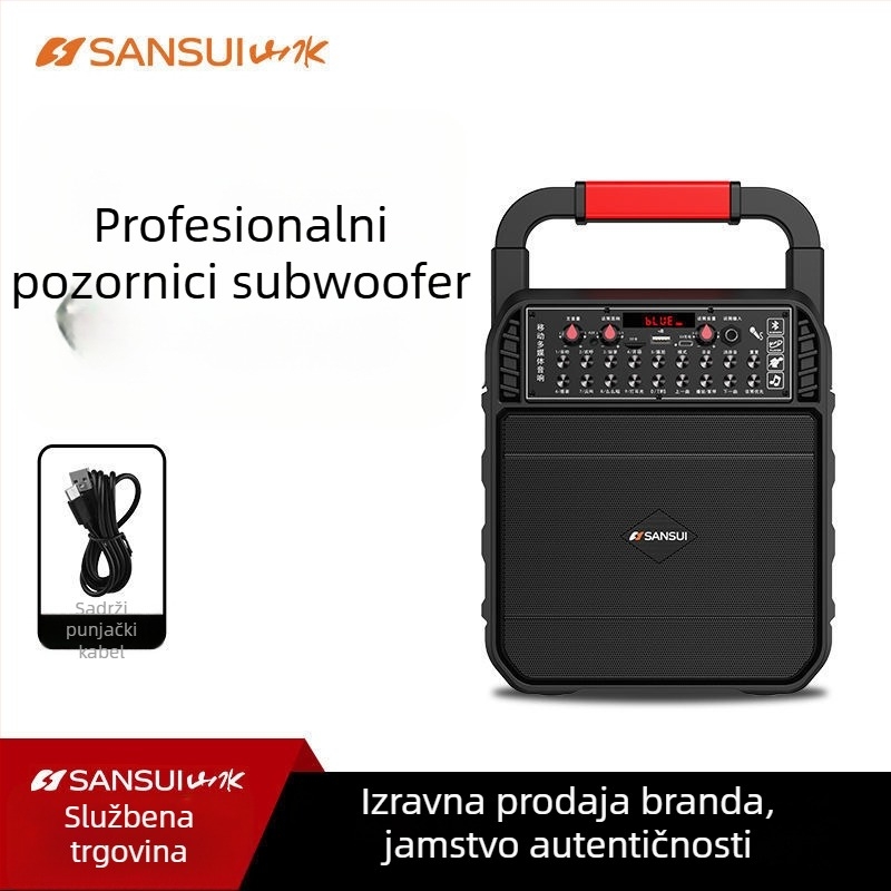 Bežični Bluetooth prijenosni zvučnik za dom i vanjsku upotrebu – IPX4, 40 Hz–20 kHz, SNR ≥100 dB, ugrađena baterija 1200–2000 mAh, slot za karticu