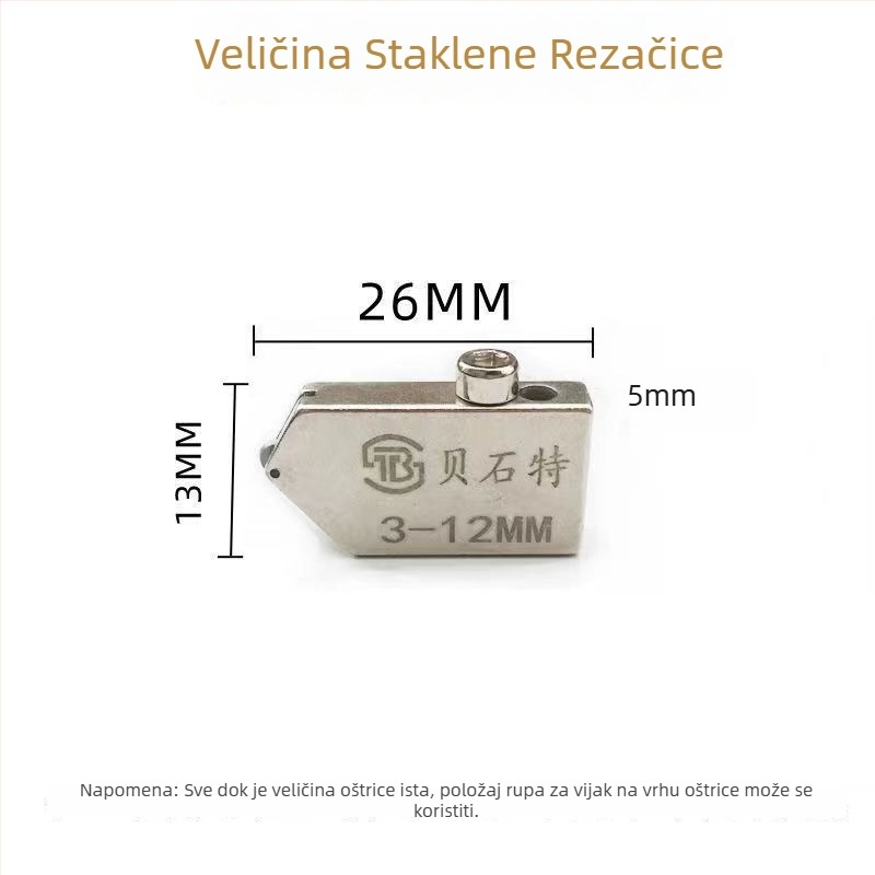 T-oblik rezne glave za keramičke pločice i staklo, univerzalna glava za rezanje stakla s tračničkim vodilom