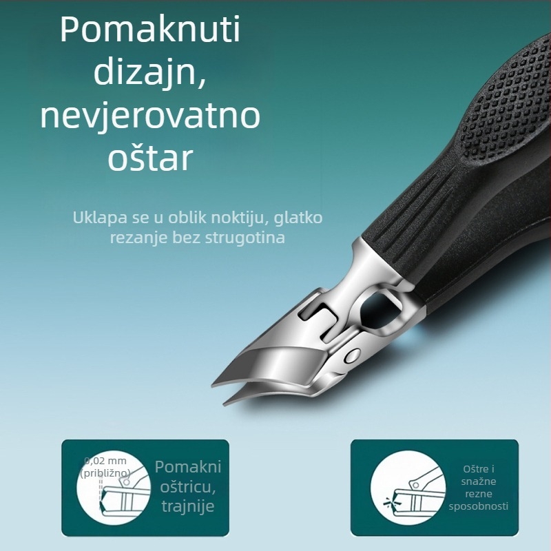 Prijenosni kliješta za nokte od nehrđajućeg čelika s nagnutim i šiljatim otvorom