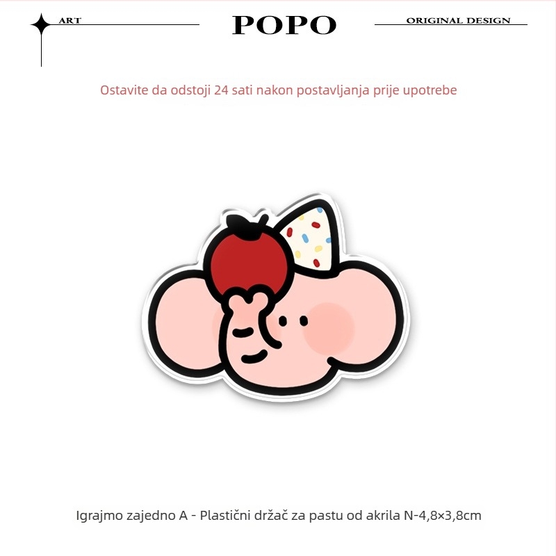 Držač za pastu za zube Happy Little Pig, zidni, bez bušenja, klips za pastu i ormar za kupaonicu