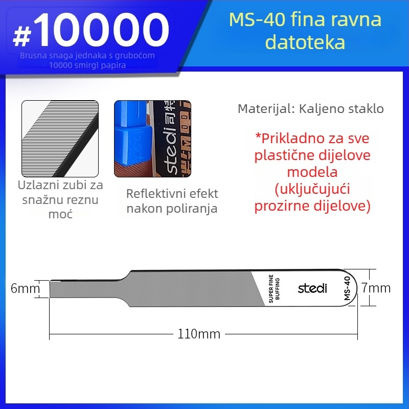 Stelite MS serija seta staklenih fajlova za Gundam modele – alati za brušenje mlaznica i čišćenje
