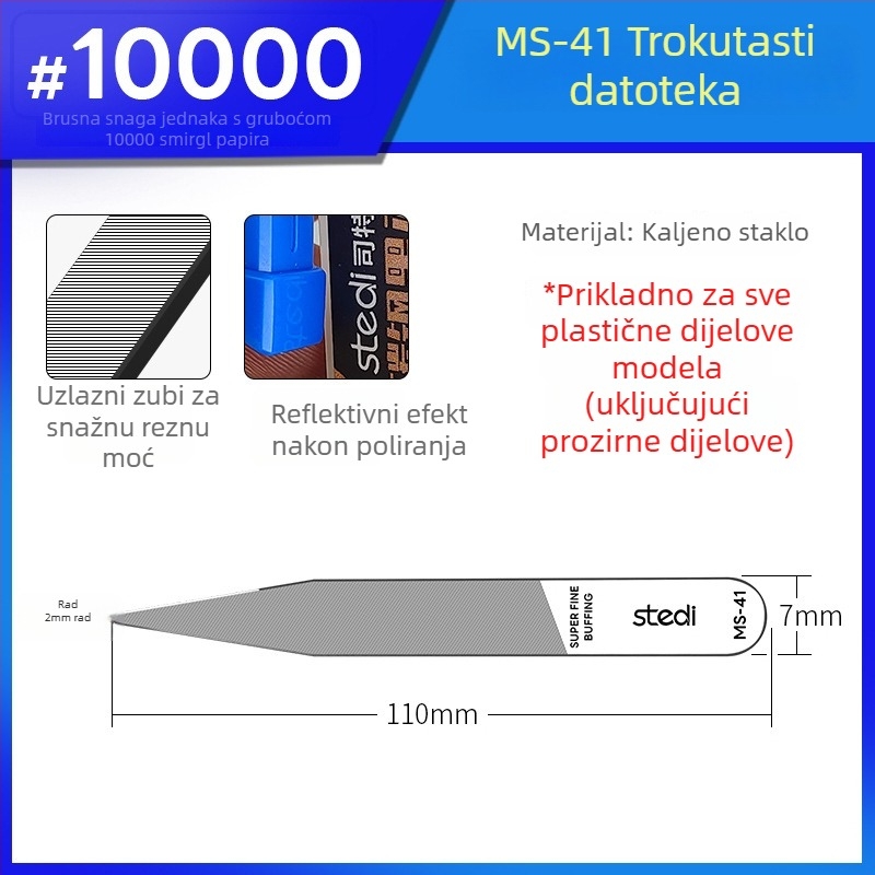 Stelite MS serija seta staklenih fajlova za Gundam modele – alati za brušenje mlaznica i čišćenje