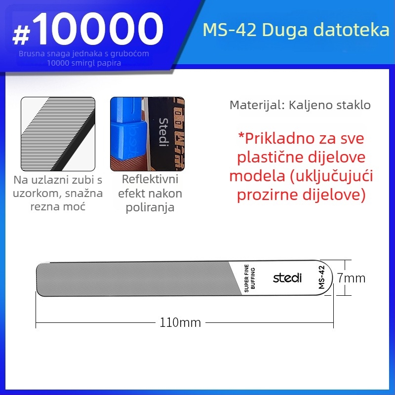 Stelite MS serija seta staklenih fajlova za Gundam modele – alati za brušenje mlaznica i čišćenje