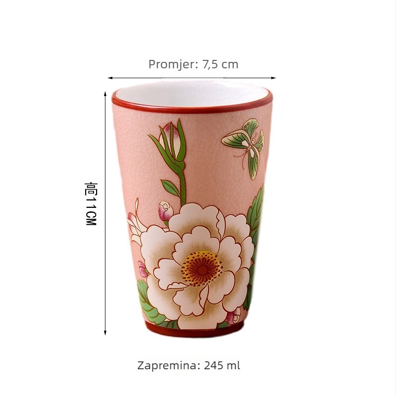 Keramička čaša za ispiranje usta s ledenim pukotinama, američkog stila, za kupaonicu, veličina L, marka Pick, mogućnost tiskanja logotipa