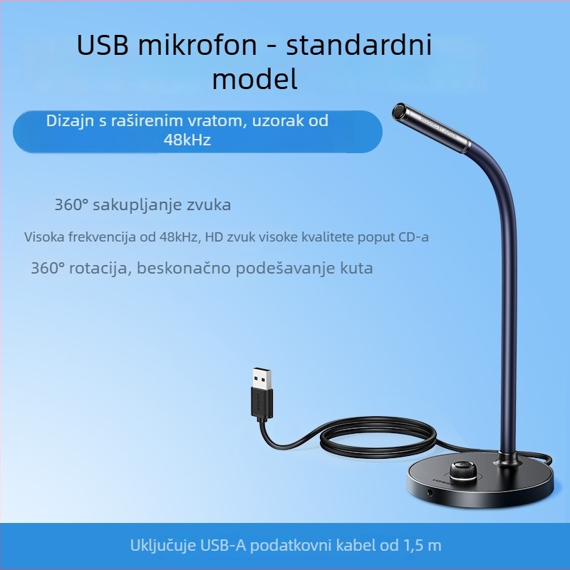 Cm379 USB stolni mikrofon za livestreaming i igrice, omnidirekcijski prijem, dinamički element, SNR ≥70 dB