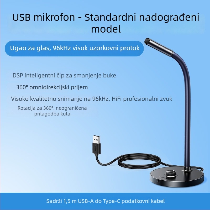 Cm379 USB stolni mikrofon za livestreaming i igrice, omnidirekcijski prijem, dinamički element, SNR ≥70 dB